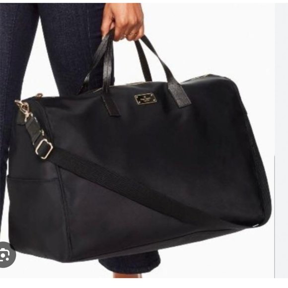 kate spade black blake avenue filipa large nylon travel duffle weekender bag - Picture 2 of 15